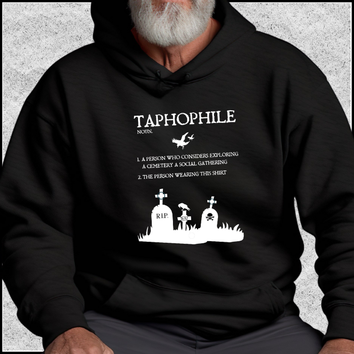 Taphophile Cemetery Lover Black Hoodie Sweatshirt