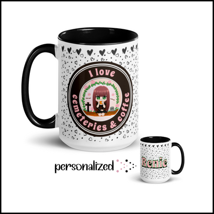 I Love Cemeteries & Coffee 15oz Mug   *PERSONALIZED*