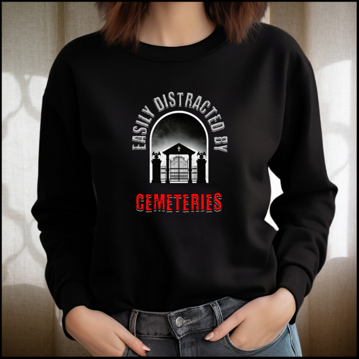 Easily Distracted By Cemeteries Long Sleeve T-Shirt