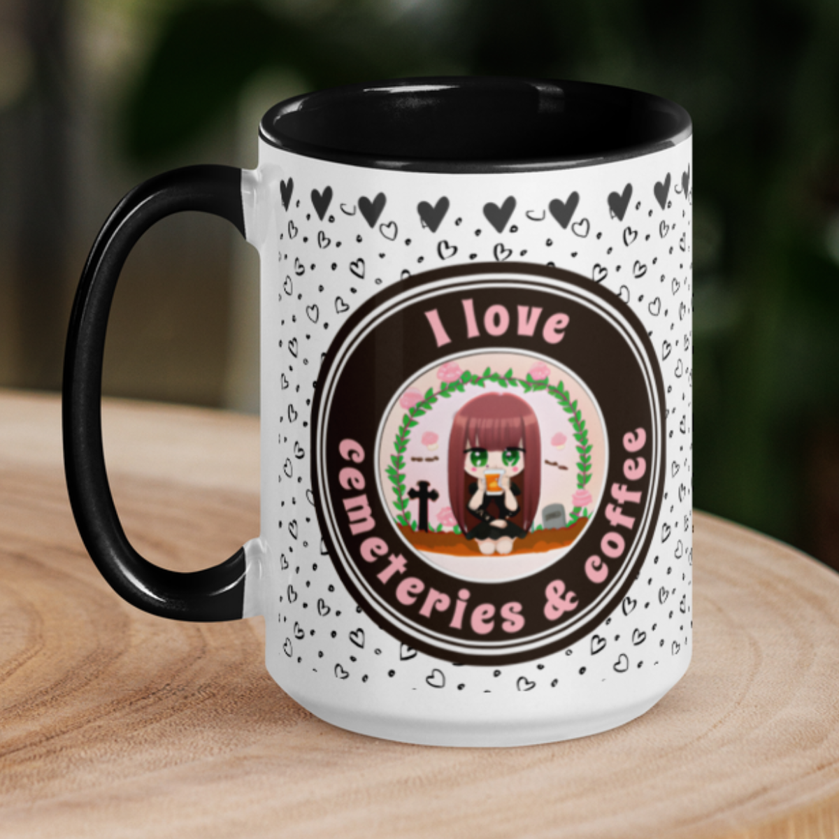 I Love Cemeteries & Coffee 15oz Mug   *PERSONALIZED*